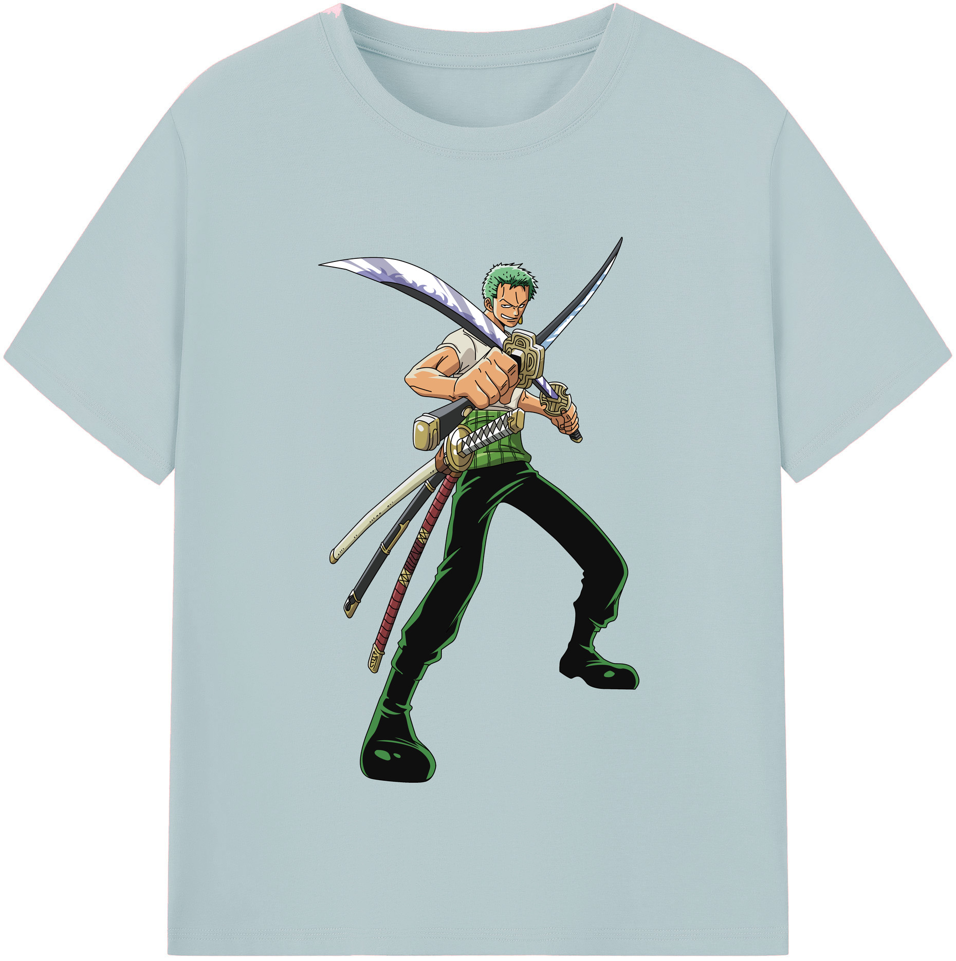ワンピース ロロノア・ゾロ ONE PIECE Roronoa Zoro 綿100％半袖Tシャツ（フロントプリント）